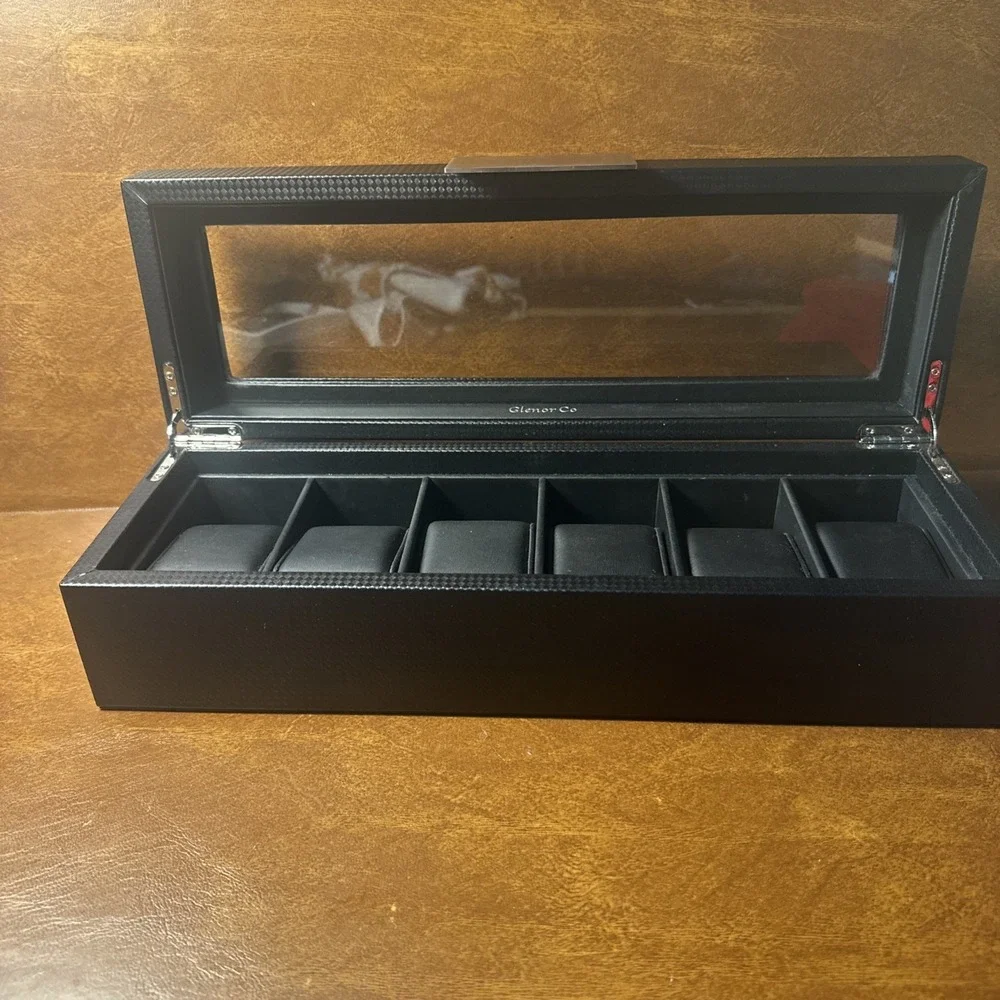 Glenor Co Luxury Watch Box for Men-Wonen 6 Slot Black 14